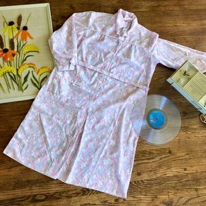 A NANCY FROCK PINK WHITE FLORAL HOUSE DRESS sz 16